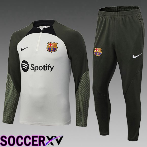 FC Barcelona Kids Training Tracksuit Suit Grey Green 2023/2024