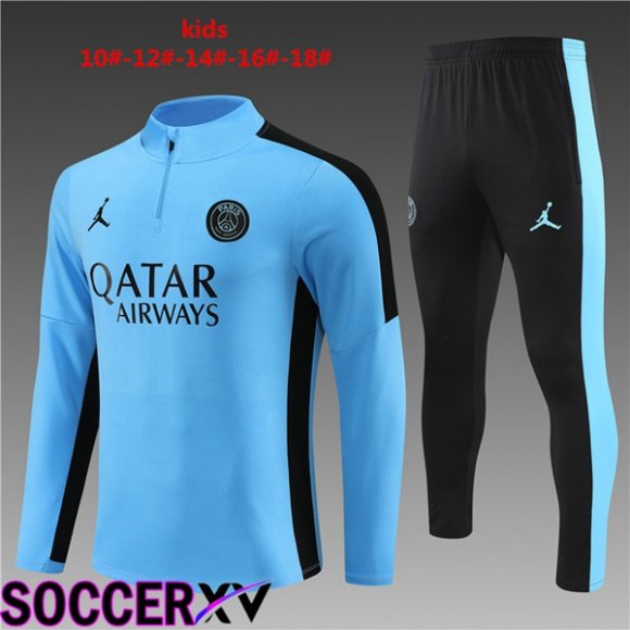 JORDAN Paris PSG Kids Training Tracksuit Suit Blue 2023/2024