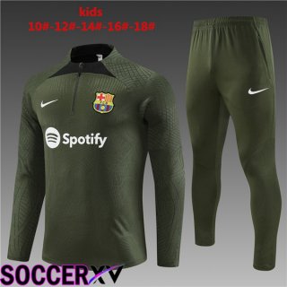 FC Barcelona Kids Training Tracksuit Suit Green 2023/2024