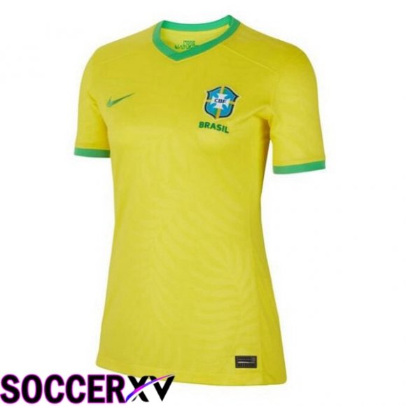 Brazil Womens Soccer Jersey Home Yellow 2023/2024