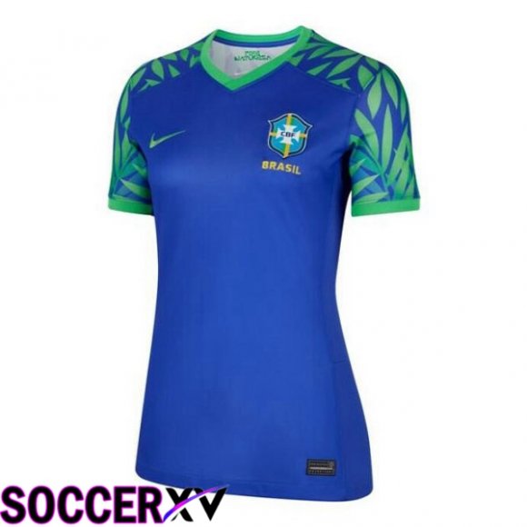 Brazil Womens Soccer Jersey Away Blue 2023/2024