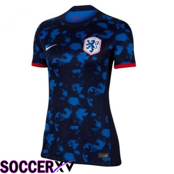 Netherlands Womens Soccer Jersey Away Black 2023/2024