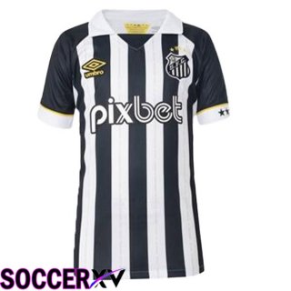 Santos FC Soccer Jersey Away Black White 2023/2024