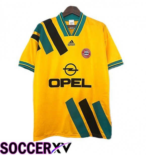 Bayern Munich Retro Away Soccer Jersey Yellow 1993-1995