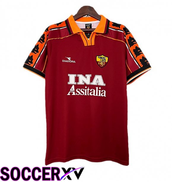 AS Roma Retro Home Soccer Jersey Red 1998-1999