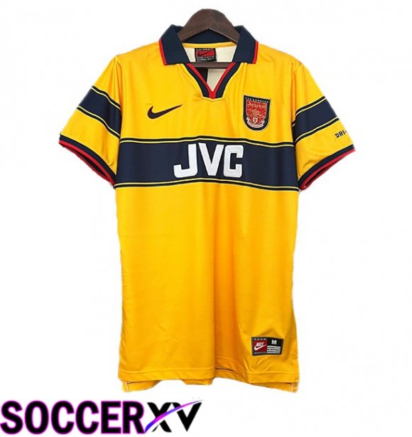 Arsenal Retro Away Soccer Jersey Yellow 1997-1999