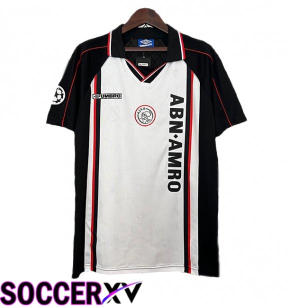 AFC Ajax Retro Away Soccer Jersey White Black 1998-1999