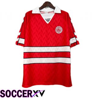 Denmark Retro Home Soccer Jersey Red 1988