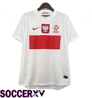 Poland Retro Home Soccer Jersey White 2012