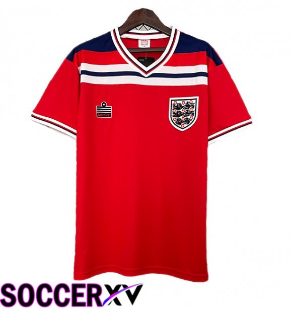 England Retro Away Soccer Jersey Red 1982