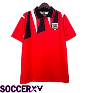 England Retro Away Soccer Jersey Red 1992