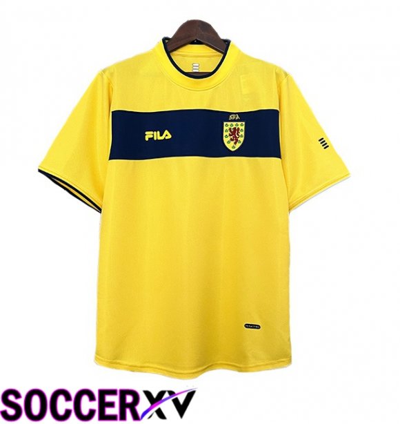 Scotland Retro Away Soccer Jersey Yellow 2000