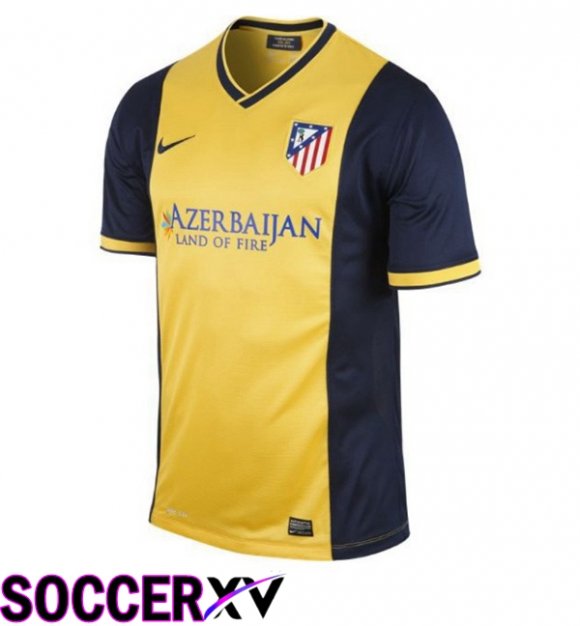 Soccer Jersey Atletico Madrid Retro Away Yellow 2013-2014