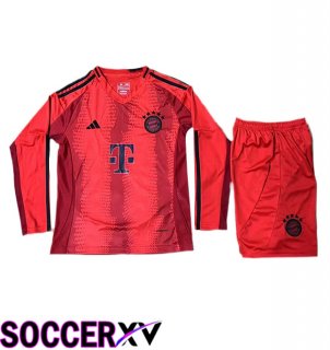 Bayern Munich Kids Home Soccer Jersey Long sleeve 2024/2025