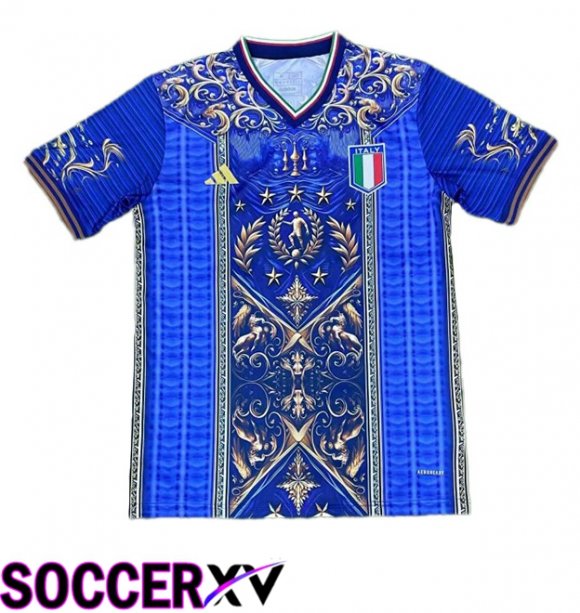 Italy Soccer Jersey Special Edition Blue UEFA Euro 2024