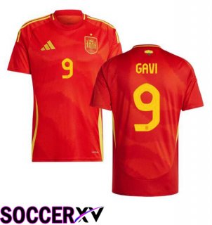 Spain (GAVI 9) Home Soccer Jersey Red UEFA Euro 2024