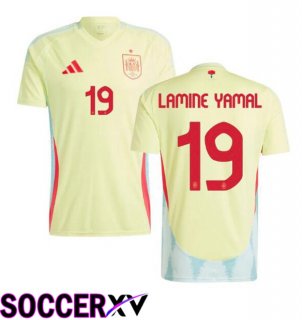 Spain (LAMINE YAMAL 19) Away Soccer Jersey Yellow UEFA Euro 2024