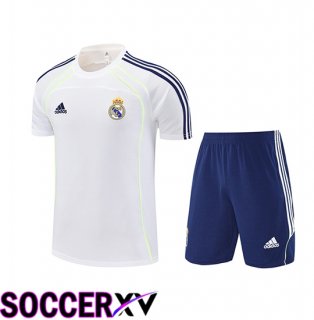 Real Madrid Kids Training T Shirt White Blue 2025 2026