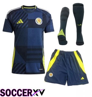 Scotland Home kit Soccer Jersey (Shorts + Socks) UEFA Euro 2024