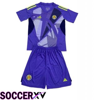 Scotland Kids Goalkeeper Soccer Jersey Purple 2024/2025