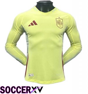 Spain Away Soccer Jersey Long sleeve UEFA Euro 2024