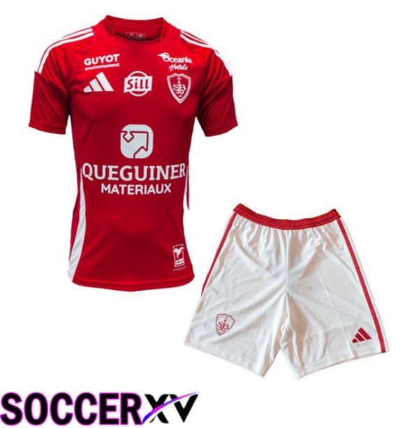 Stade Brestois Kids Home Soccer Jersey Red 2024/2025