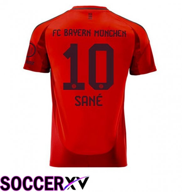 Bayern Munich (Sané 10) Home Soccer Jersey Red 2024/2025