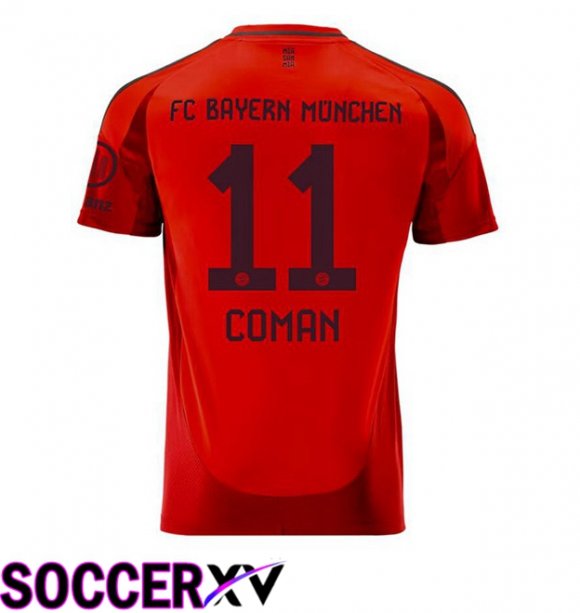 Bayern Munich (Coman 11) Home Soccer Jersey Red 2024/2025