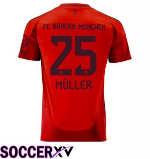 Bayern Munich (Müller 25) Home Soccer Jersey Red 2024/2025