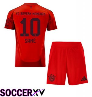 Bayern Munich (Sané 10) Kids Home Soccer Jersey Red 2024/2025