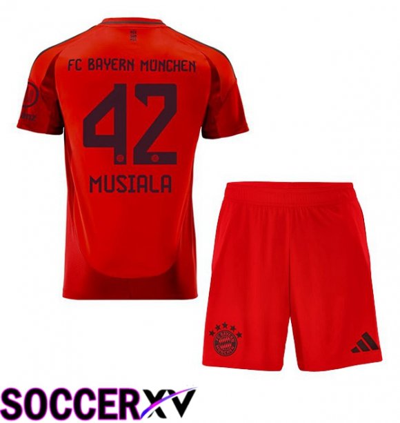 Bayern Munich (Musiala 42) Kids Home Soccer Jersey Red 2024/2025