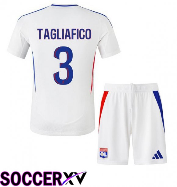 lyon OL (TAGLIAFICO 3) Kids Home Soccer Jersey White 2024/2025