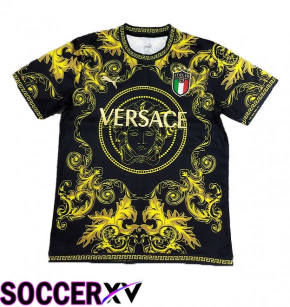 Italy Soccer Jersey Special Edition Black Yellow 2024/2025