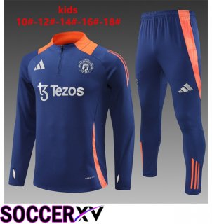 Manchester United Kids kit Training Tracksuit Blue Royal 2024/2025