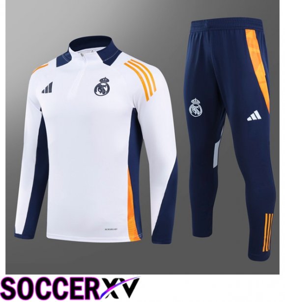 Real Madrid Kids kit Training Tracksuit White 2024/2025