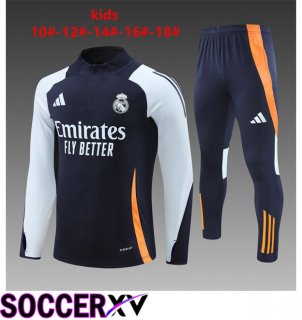 Real Madrid Kids kit Training Tracksuit Blue Royal White 2024/2025