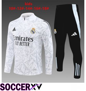 Real Madrid Kids kit Training Tracksuit White 2024/2025