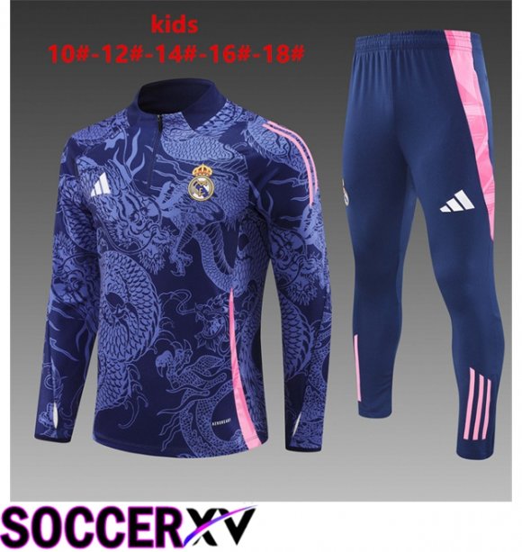 Real Madrid Kids kit Training Tracksuit Blue Royal 2024/2025