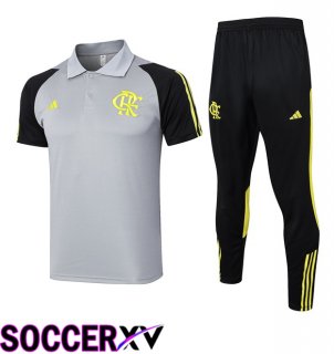 Flamengo Soccer Polo + Training Pants Grey 2024/2025