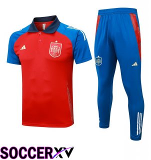 Spain Soccer Polo + Training Pants Red 2024/2025