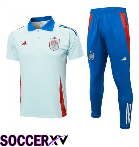 Spain Soccer Polo + Training Pants Blue 2024/2025