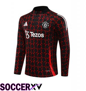 Manchester United Training Sweatshirt Black Red 2024/2025