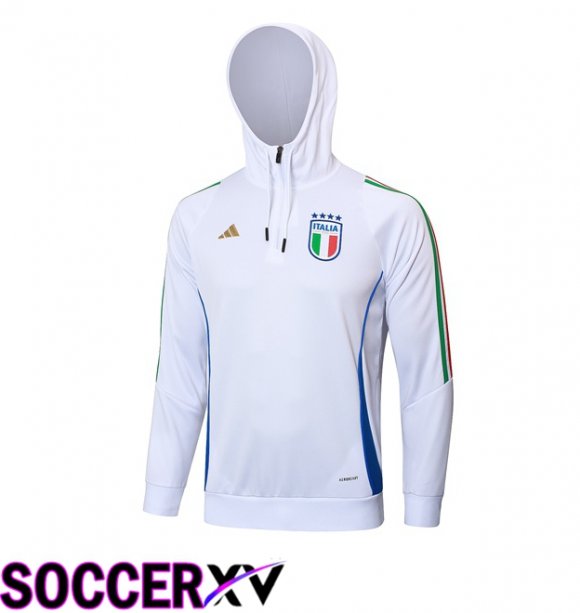 Italy Training Sweatshirt Hoodie White 2024/2025