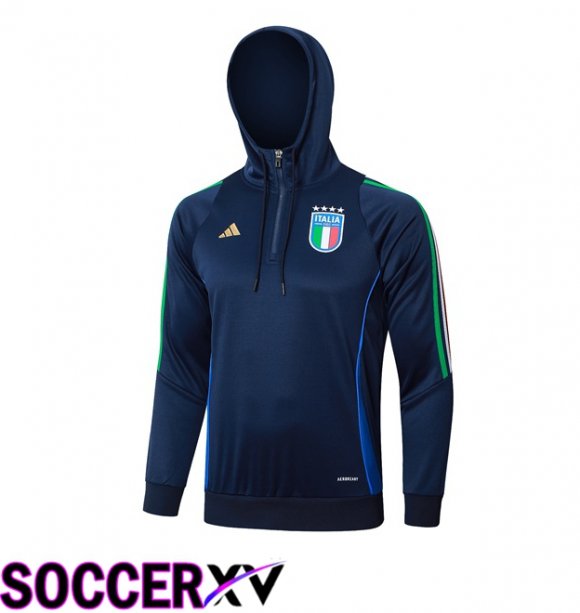 Italy Training Sweatshirt Hoodie Blue Royal 2024/2025