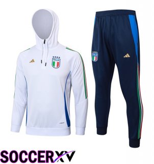 Italy Training Tracksuit Sweatshirt HoodieWhite 2024/2025