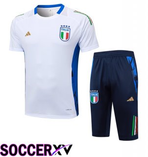 Italy kit Training T Shirt + Shorts White 2024/2025