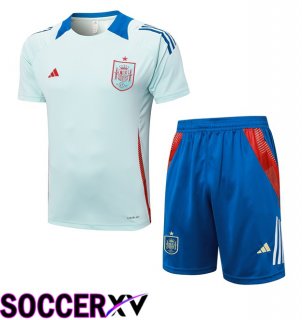 Spain kit Training T Shirt + Shorts Blue 2024/2025