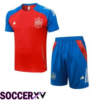 Spain kit Training T Shirt + Shorts Red 2024/2025