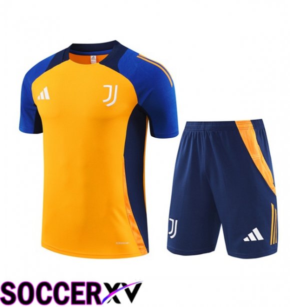 Juventus kit Training T Shirt + Shorts Yellow 2024/2025