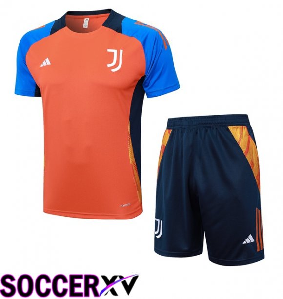 Juventus kit Training T Shirt + Shorts Orange 2024/2025